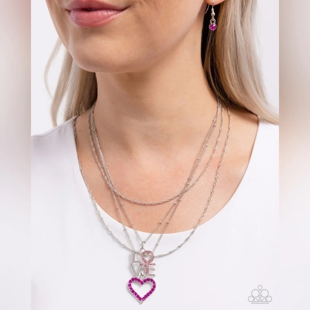 Silver heart love necklace - Picture 2 of 3